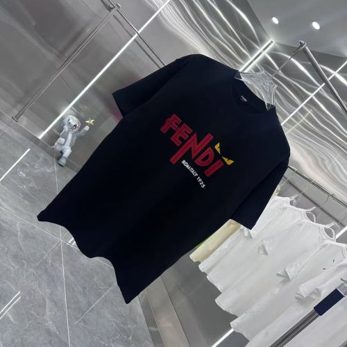Fendi Classic 5D Logo Printed Short Sleeve Couple's Casual Versatile T-shirt