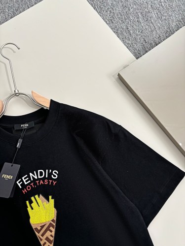 Fendi New Fashion Logo Embroidered Versatile Short Sleeve T-shirt