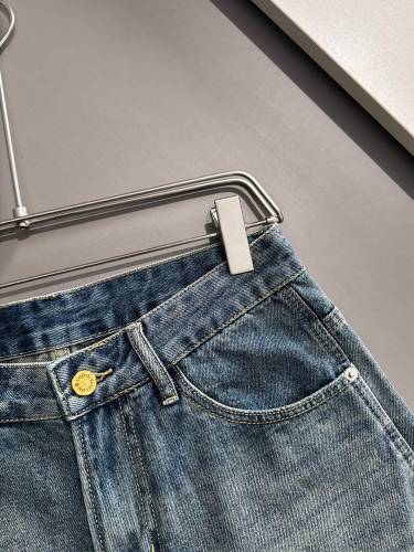 Louis Vuitton New Unisex Multi Pocket Casual Washed Denim Shorts