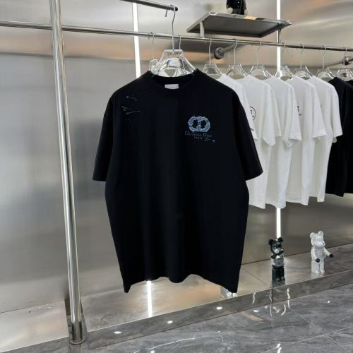 Dior New Fashion Patch Embroidered Round Neck Short Sleeve T-shirt