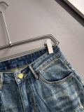 Louis Vuitton New Unisex Classic Distressed Washed Denim Shorts