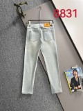 Givenchy New Couple Versatile Slim Washed Jeans Pants
