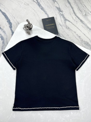 Louis Vuitton New Fashion Embroidered Logo Pearl Short Sleeve Casual Round Neck T-shirt