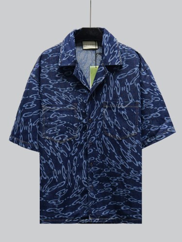 Gucci New Fashion Full GG Casual Denim Shirt