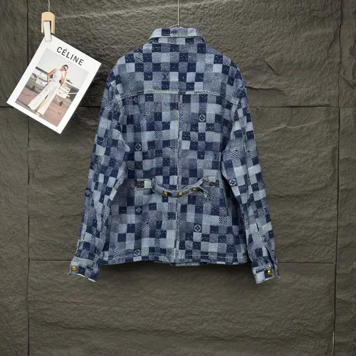 Louis Vuitton New Couple Checkerboard Washed Denim Coat