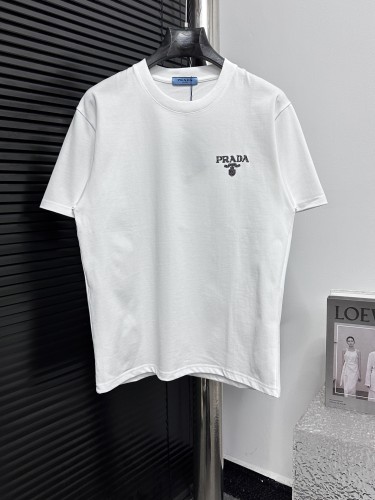 Prada Classic Hot Diamond Logo Short Sleeve Casual Versatile T-shirt