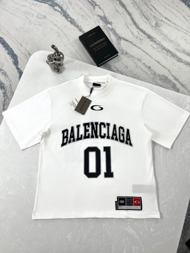 Balenciaga New 01 Embroidered Letter Logo Short Sleeve Shirt T-shirt