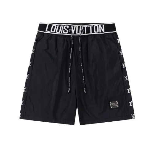 Louis Vuitton Classic Embroidered Logo Beach Pants Casual Mesh Quarter Pants
