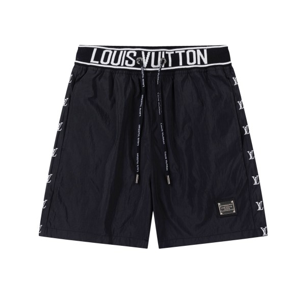 Louis Vuitton Classic Embroidered Logo Beach Pants Casual Mesh Quarter Pants