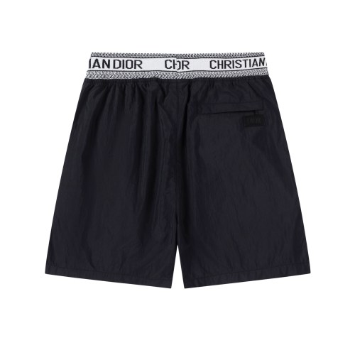 Dior Classic Embroidered Logo Beach Pants Casual Mesh Quarter Pants