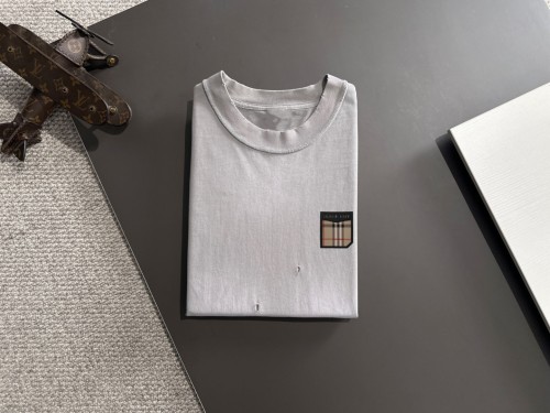 Burberry Spring/Summer New Men's Wax Printed Water Washed Short Sleeve T-shirt