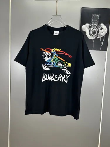 Burberry New Classic Color War Horse Printed T-shirt Unisex Oversize Round Neck Short Sleeve