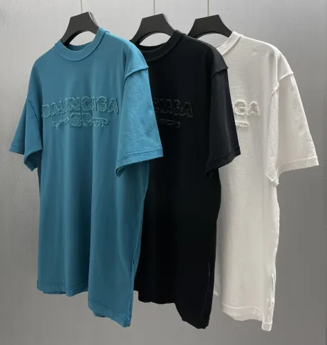 Balenciaga New Classic Patch Logo Short Sleeve Casual Round Neck T-shirt