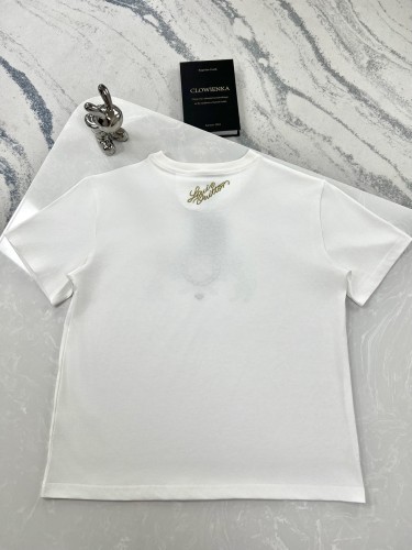 Louis Vuitton New Double Dog Badge Short Sleeve Casual Round Neck T-shirt