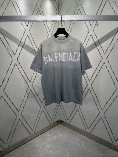 Balenciaga Spring/Summer New Washed T-shirt Unisex Casual Oversize Short Sleeve