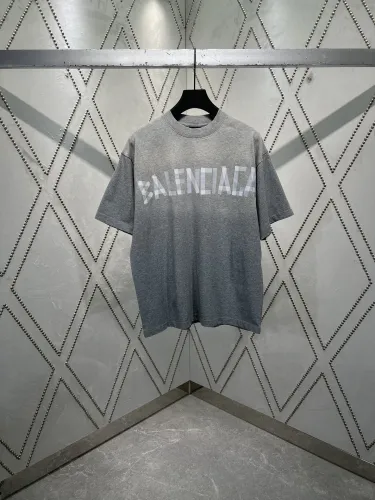 Balenciaga Spring/Summer New Washed T-shirt Unisex Casual Oversize Short Sleeve