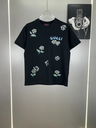 Gucci New Daisy Logo Printed T-shirt Unisex Casual Round Neck Short Sleeve