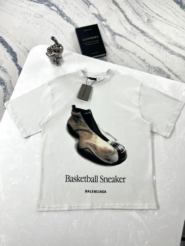 Balenciaga New Shoe Logo Printed T-shirt Couple Casual Round Neck Short Sleeve