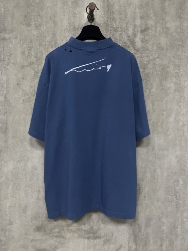 Balenciaga New PP Printed Washed T-shirt Casual Round Neck Short Sleeve