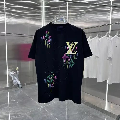 Louis Vuitton New Leather Handmade LogoT T-shirt Unisex Round Neck Short Sleeve
