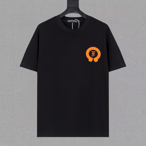 Chrome Hearts New Classic Embroidered Cross Horseshoe Short Sleeve T-shirt