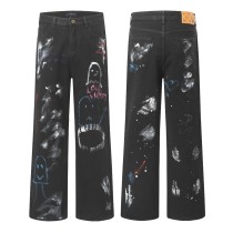 Balenciaga New Fashion Graffiti Printed Casual Washed Jeans