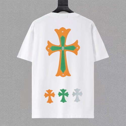 Chrome Hearts New Classic Embroidered Cross Horseshoe Short Sleeve T-shirt