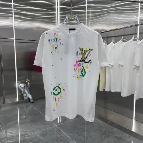 Louis Vuitton New Leather Handmade LogoT T-shirt Unisex Round Neck Short Sleeve