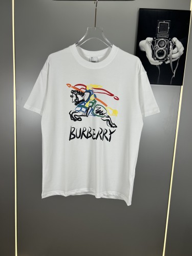 Burberry New Classic Color War Horse Printed T-shirt Unisex Oversize Round Neck Short Sleeve