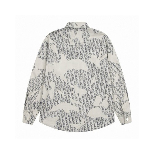 Dior New Classic Full Logo Printed Graffiti Washed Denim Shirt