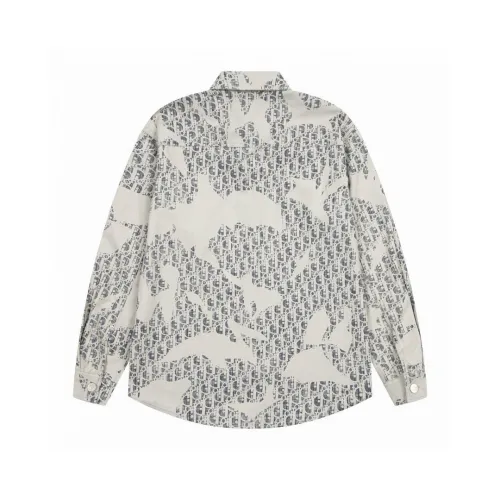 Dior New Classic Full Logo Printed Graffiti Washed Denim Shirt