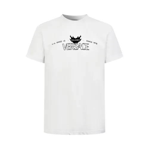 Versace Classic Logo Printed T-shirt Couple Versace Round Neck Short Sleeve