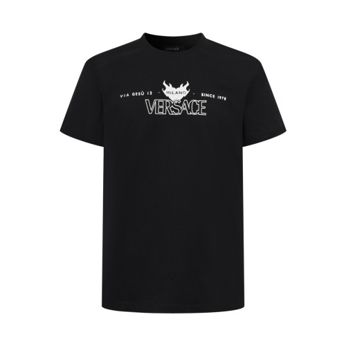 Versace Classic Logo Printed T-shirt Couple Versace Round Neck Short Sleeve