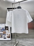 Fendi New Classic Full Embossed Logo Casual Short Sleeve Set
