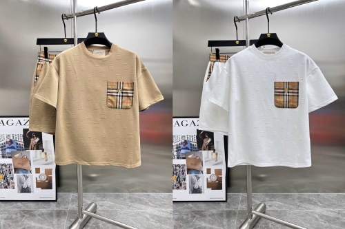 Burberry New Classic Full Embossed Logo Casual Short Sleeve Set