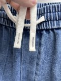 Balenciaga New Classic Logo Printed Washed Denim Short Sleeve Set