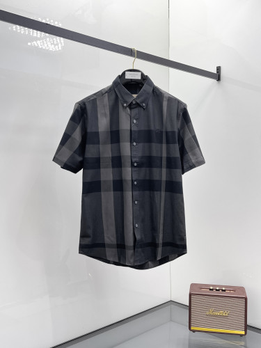 Burberry New Classic Embroidered War Horse Checkered Casual Short Sleeve Shirt