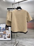 Gucci New Classic Full Embossed Logo Contrast Casual Short Sleeve Set