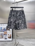 Louis Vuitton New Classic Full Logo Printed Denim Short Sleeve Set