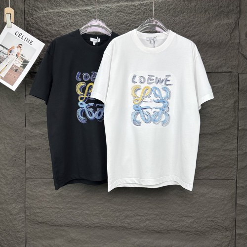 Loewe Heavy Industries Embroidered Letter Logo T-shirt Couple Versatile Loose Short Sleeve