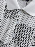 Louis Vuitton New Embroidered Logo Checkered Short Sleeved Polo Shirt