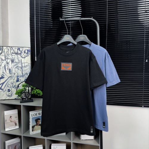 Fendi New Classic Logo Round Neck Short Sleeve Couple Casual T-shirt