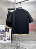 Gucci New Classic Full Embossed Logo Contrast Casual Short Sleeve Set