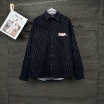 Dior New Classic Snake Year Full Print Logo Couple's Washed Cowboy Jacket