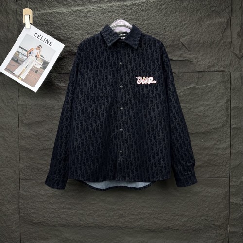 Dior New Classic Snake Year Full Print Logo Couple's Washed Cowboy Jacket