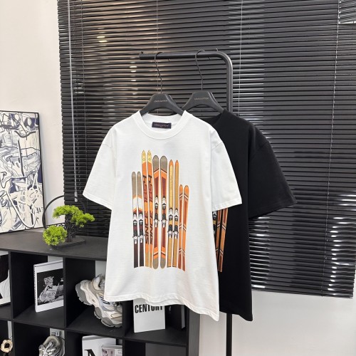 Louis Vuitton Fashion Ski Printed Embroidered T-shirt Unisex Casual Short Sleeve
