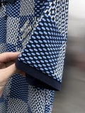 Louis Vuitton New Embroidered Logo Checkered Short Sleeved Polo Shirt