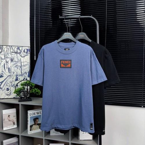 Fendi New Classic Logo Round Neck Short Sleeve Couple Casual T-shirt
