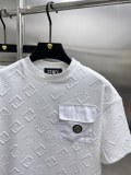 Fendi New Classic Full Embossed Logo Casual Short Sleeve Set