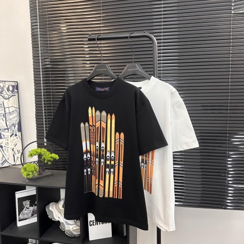 Louis Vuitton Fashion Ski Printed Embroidered T-shirt Unisex Casual Short Sleeve